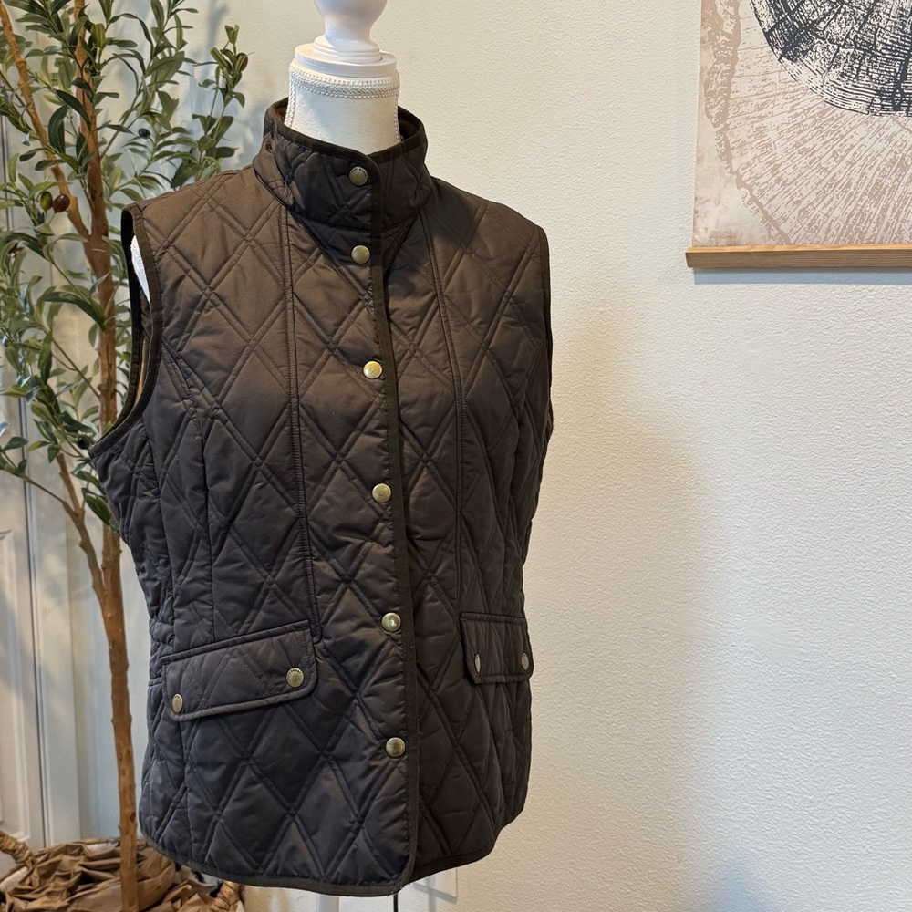 Eddie Bauer Quilted Dark Brown Vest